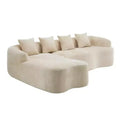 Clihome High-Density Chenille L-Shape Sectional Sofa, Full Compression Couch with Curved Chaise