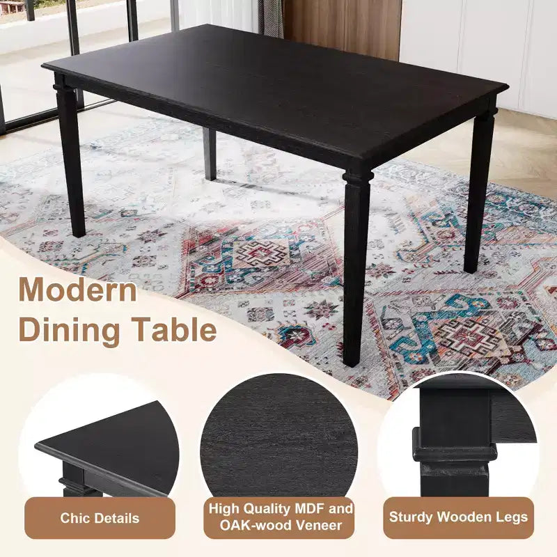 Ensemble de salle à manger rétro GDFStudio Griffin 6 pièces avec table rectangulaire en bois, 4 chaises et un banc