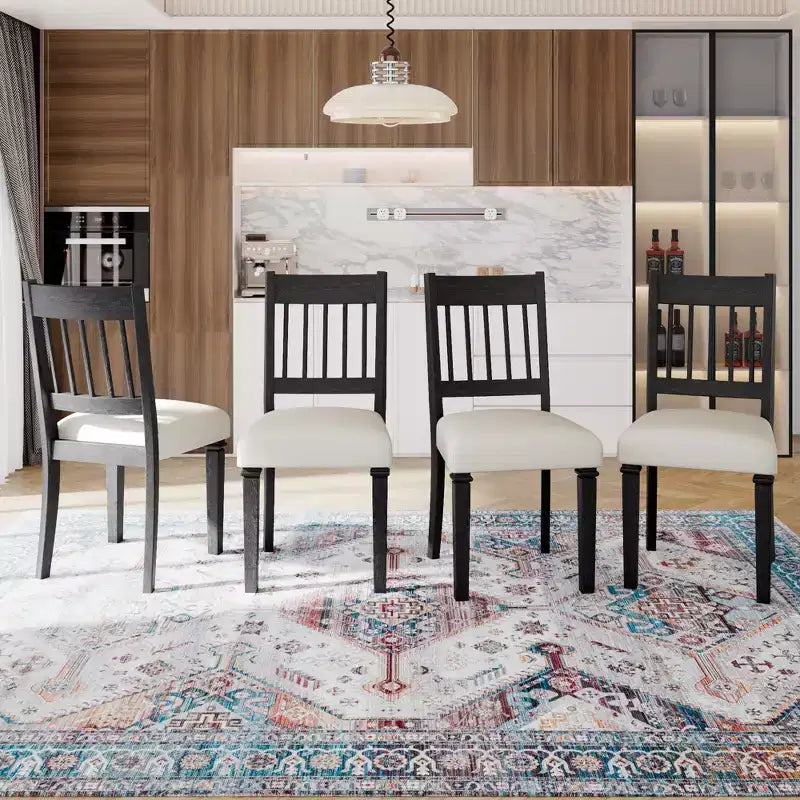 Ensemble de salle à manger rétro GDFStudio Griffin 6 pièces avec table rectangulaire en bois, 4 chaises et un banc