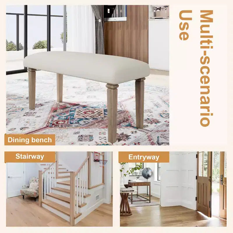 Ensemble de salle à manger rétro GDFStudio Griffin 6 pièces avec table rectangulaire en bois, 4 chaises et un banc