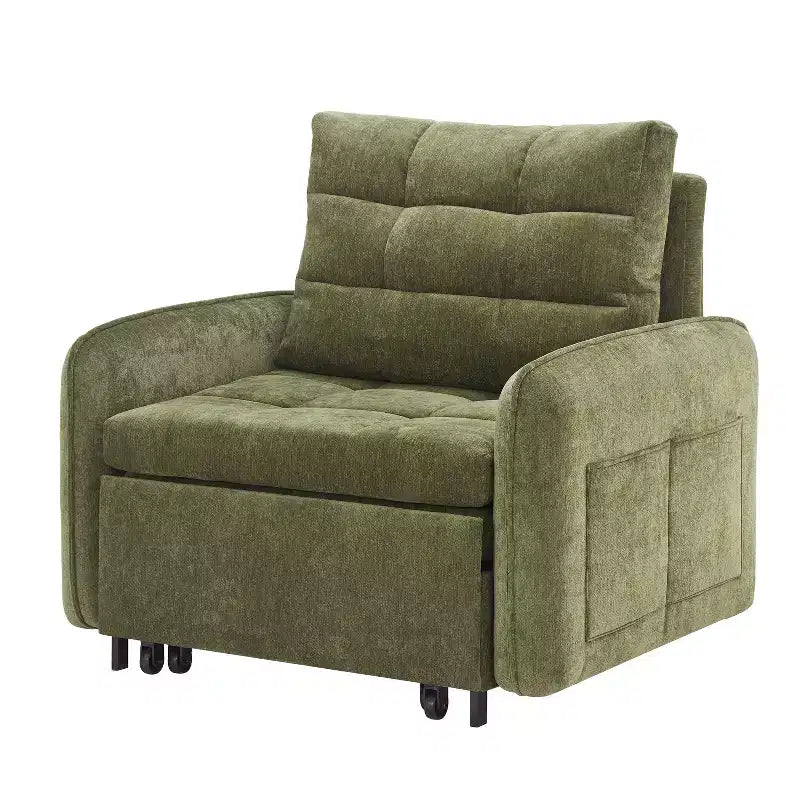 Polibi Fauteuil Lit Convertible 3 en 1 avec Chargement USB et Rangement Caché