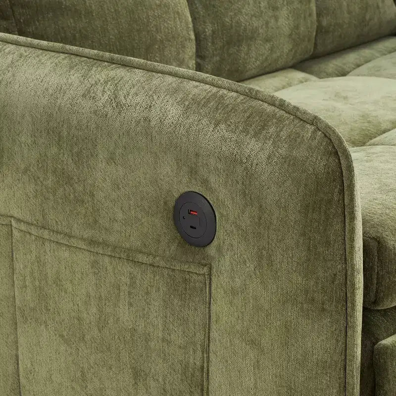 Polibi Fauteuil Lit Convertible 3 en 1 avec Chargement USB et Rangement Caché