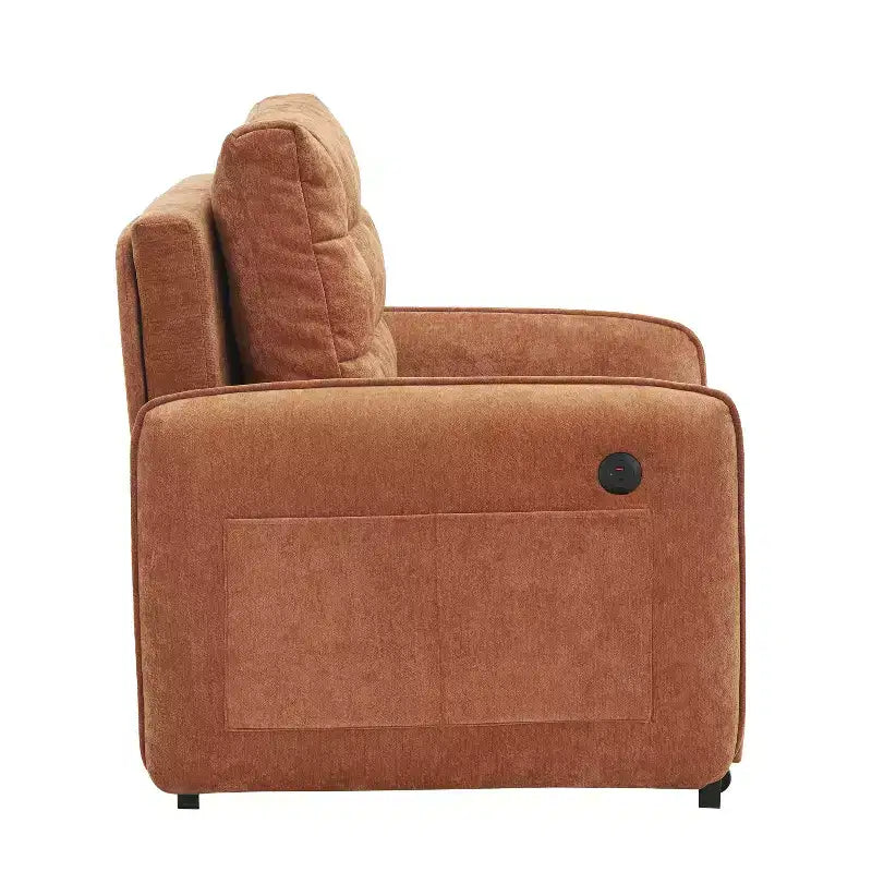 Polibi Fauteuil Lit Convertible 3 en 1 avec Chargement USB et Rangement Caché