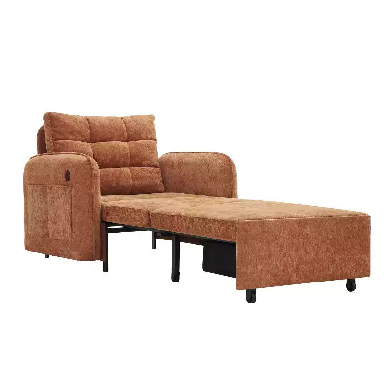 Polibi Fauteuil Lit Convertible 3 en 1 avec Chargement USB et Rangement Caché