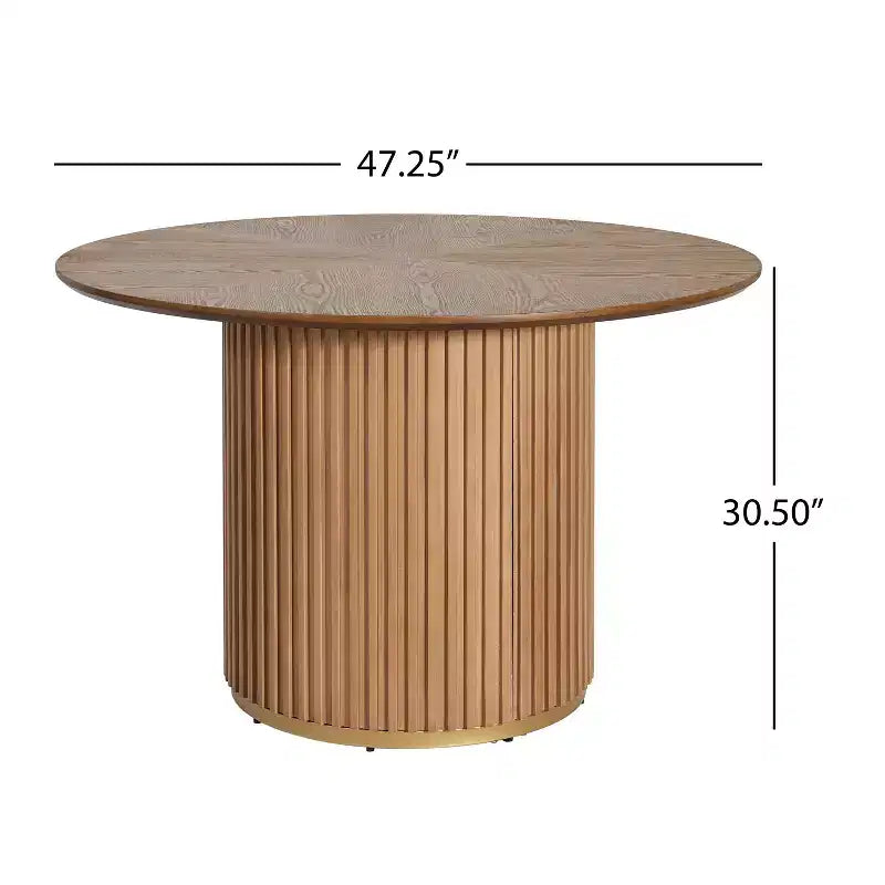 Ensemble de salle à manger rond 5 pièces moderne Christopher Knight Home Seema avec chaises rembourrées en bois d'hévéa