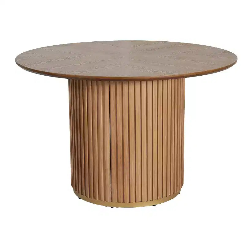 Ensemble de salle à manger rond 5 pièces moderne Christopher Knight Home Seema avec chaises rembourrées en bois d'hévéa