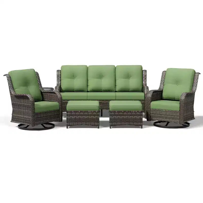 Ensemble de canapés d'extérieur UPTIOT Premium avec fauteuils pivotants et poufs multifonctionnels