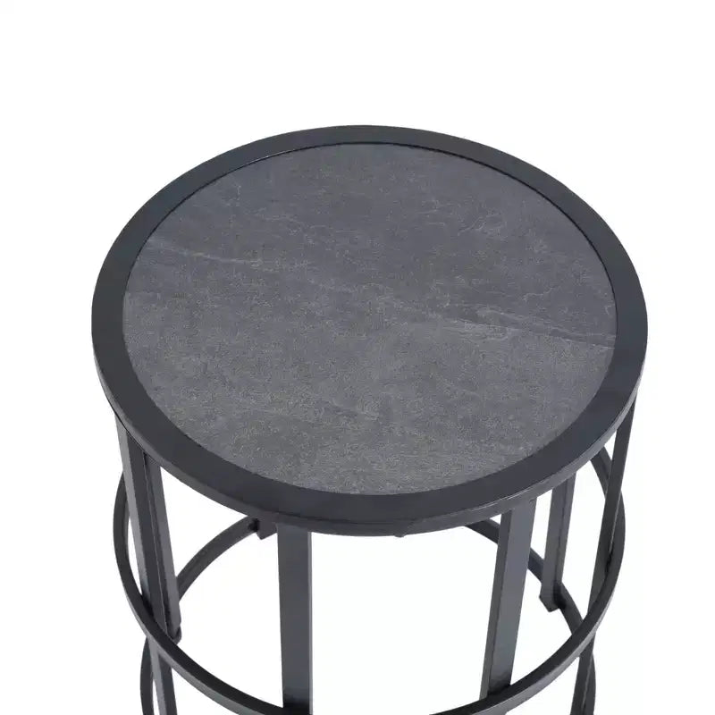 Christopher Knight Home Liliane Ensemble 3 Pièces de Chaises d'Extérieur en Bois d'Acacia et Corde avec Table d'Appoint en Carreaux de Céramique
