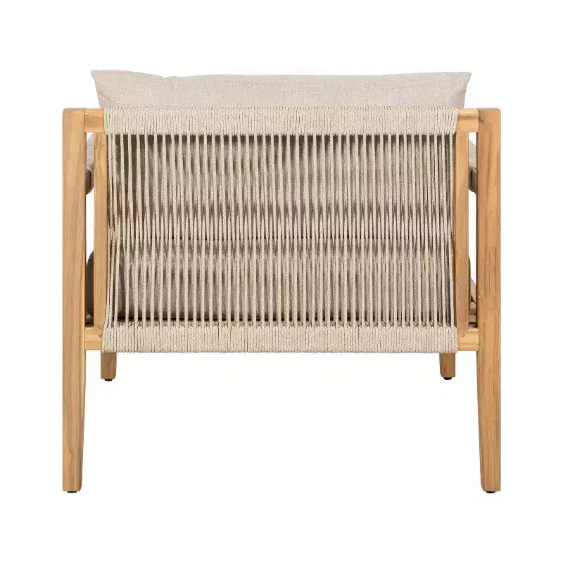 Christopher Knight Home Liliane Ensemble 3 Pièces de Chaises d'Extérieur en Bois d'Acacia et Corde avec Table d'Appoint en Carreaux de Céramique