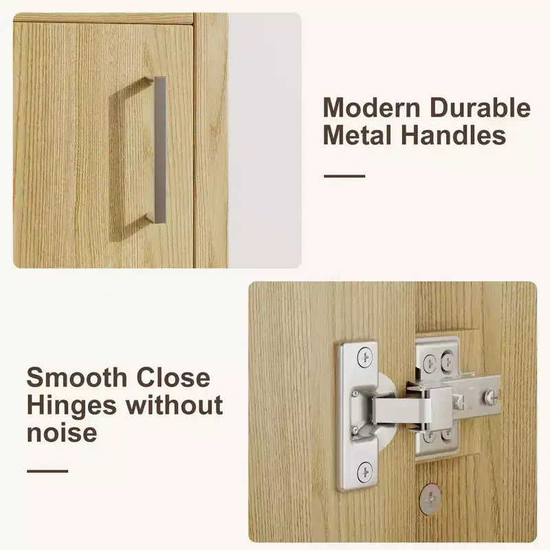Meuble-lavabo de salle de bain autoportant de 40,6 cm - Armoire de rangement simple avec porte à fermeture douce et vasque intégrale pour petits espaces