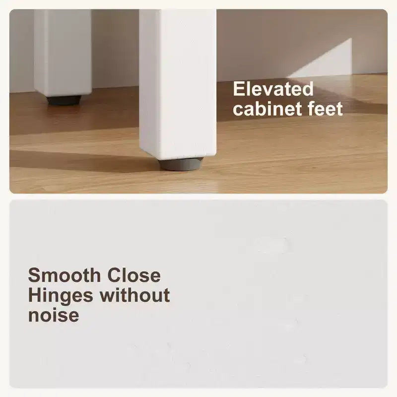 Meuble-lavabo de salle de bain autoportant de 40,6 cm - Armoire de rangement simple avec porte à fermeture douce et vasque intégrale pour petits espaces