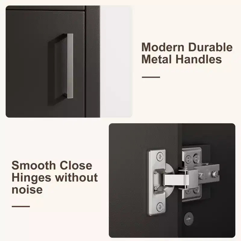 Meuble-lavabo de salle de bain autoportant de 40,6 cm - Armoire de rangement simple avec porte à fermeture douce et vasque intégrale pour petits espaces