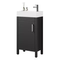 16 Freestanding Bathroom Vanity Sink - Single Storage Cabinet with Soft-Close Door & Integral Top for Small Spaces