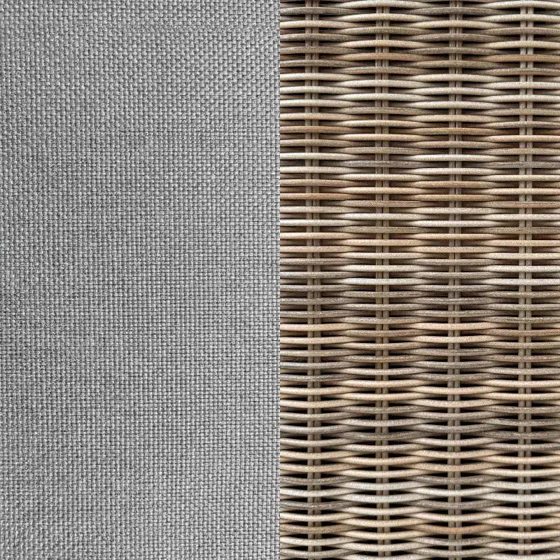 Causeuse, 2 chaises et table basse de patio en osier de rotin tout-temps Martha Stewart - Gris patiné