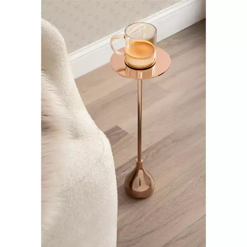Table d'appoint en métal, or rose, 7x7x20