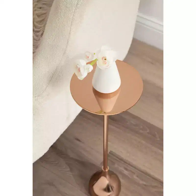 Table d'appoint en métal, or rose, 7x7x20