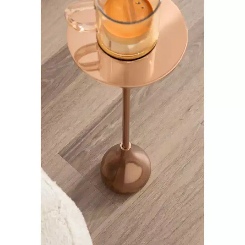 Table d'appoint en métal, or rose, 7x7x20