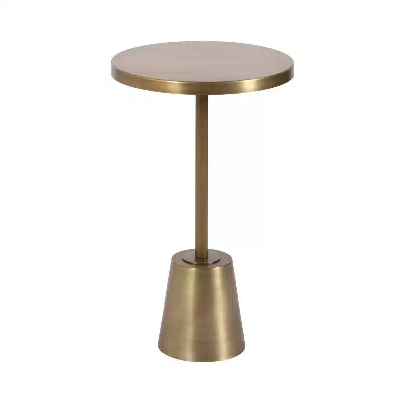 Kate and Laurel Tira Round Metal Side Table, Gold, 14x14x24