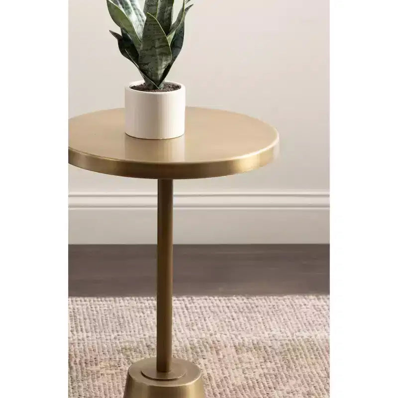 Table d'appoint ronde en métal, or, 14x14x24