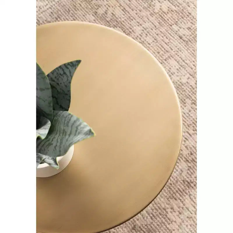 Table d'appoint ronde en métal, or, 14x14x24