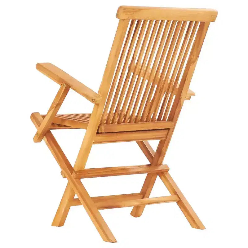 vidaXL Table et chaise de jardin en teck naturel