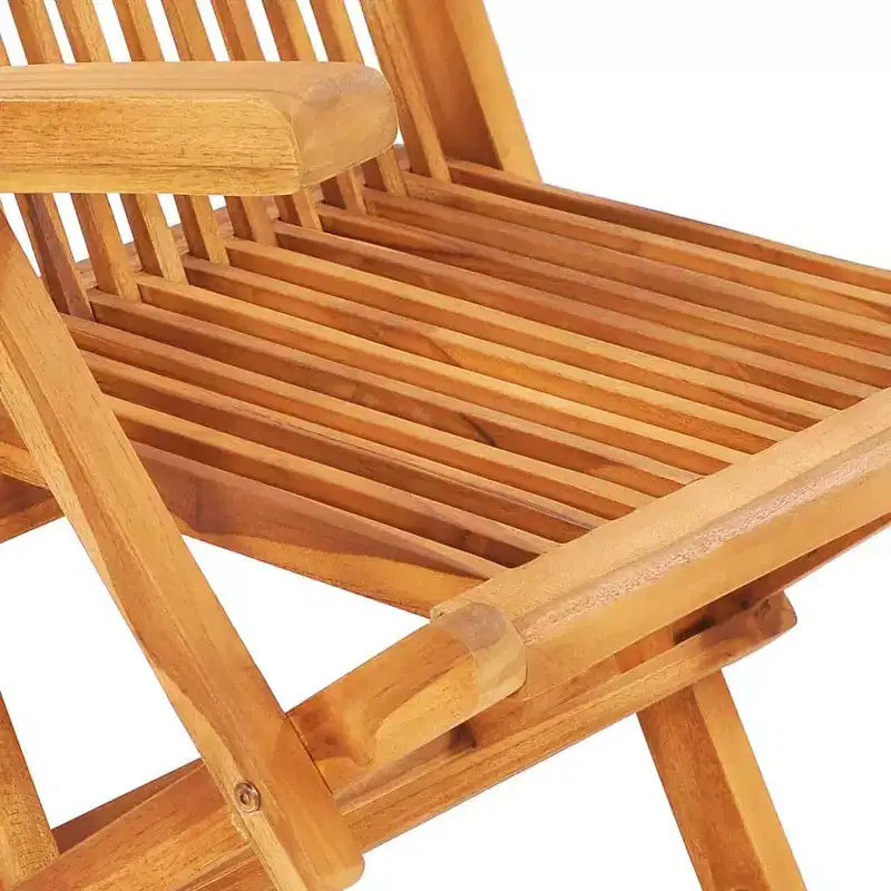 vidaXL Table et chaise de jardin en teck naturel