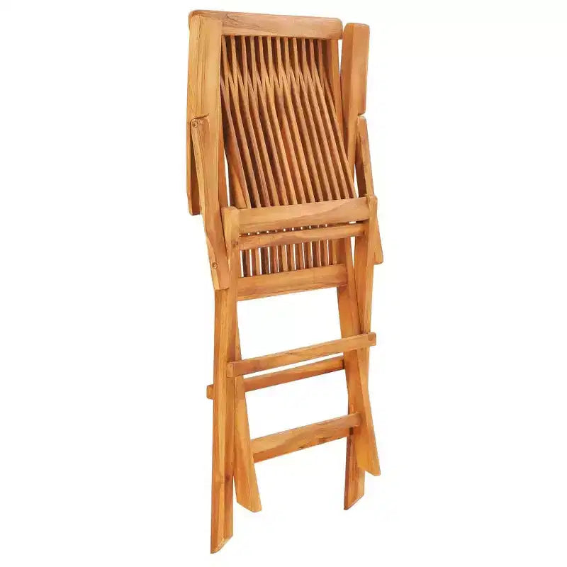 vidaXL Table et chaise de jardin en teck naturel