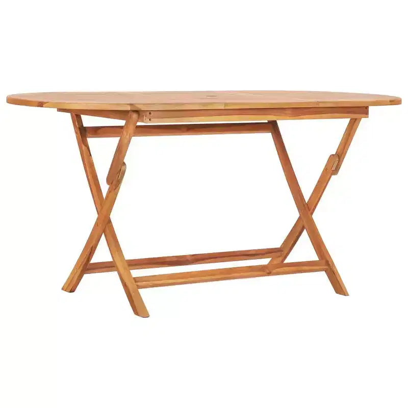 vidaXL Table et chaise de jardin en teck naturel
