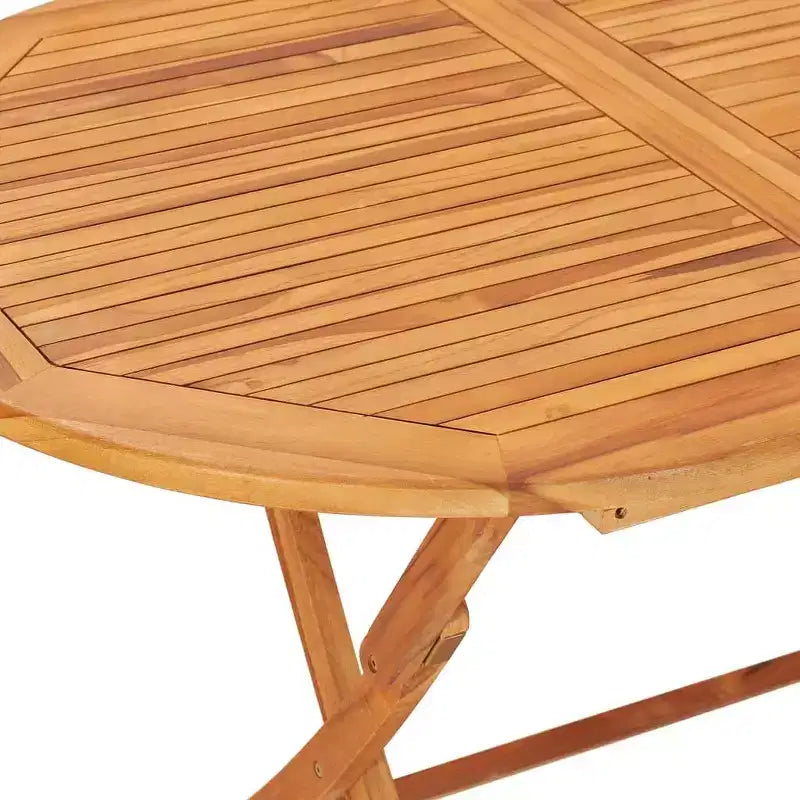 vidaXL Table et chaise de jardin en teck naturel