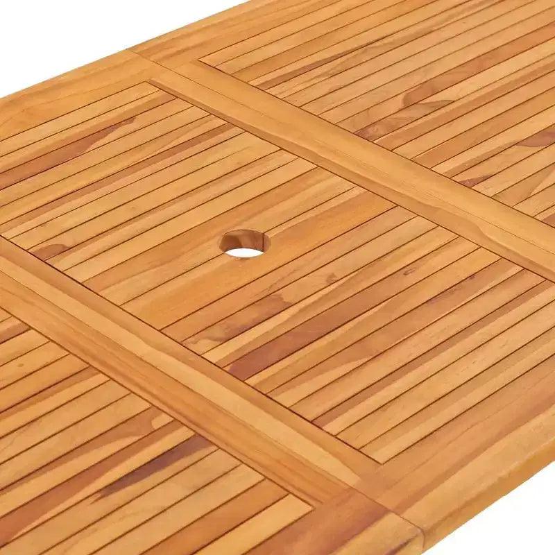 vidaXL Table et chaise de jardin en teck naturel