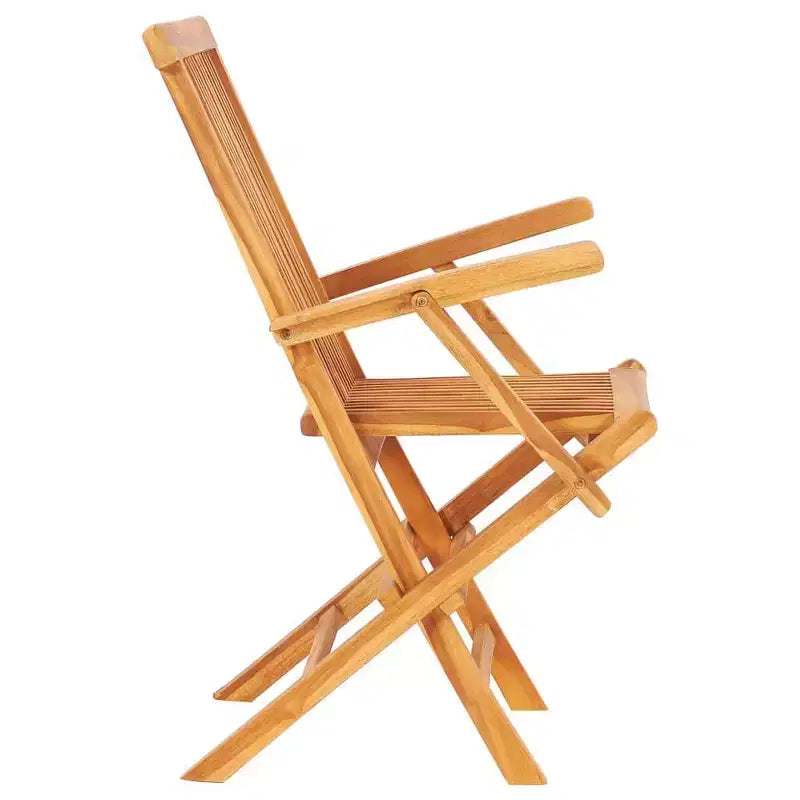 vidaXL Table et chaise de jardin en teck naturel