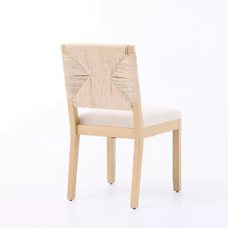 Ensemble de salle à manger rond 5 pièces pour 4 personnes, table à manger sur pied avec chaises en bois massif à dossier tissé, meubles modernes de cuisine et de salle à manger - Panipeachy