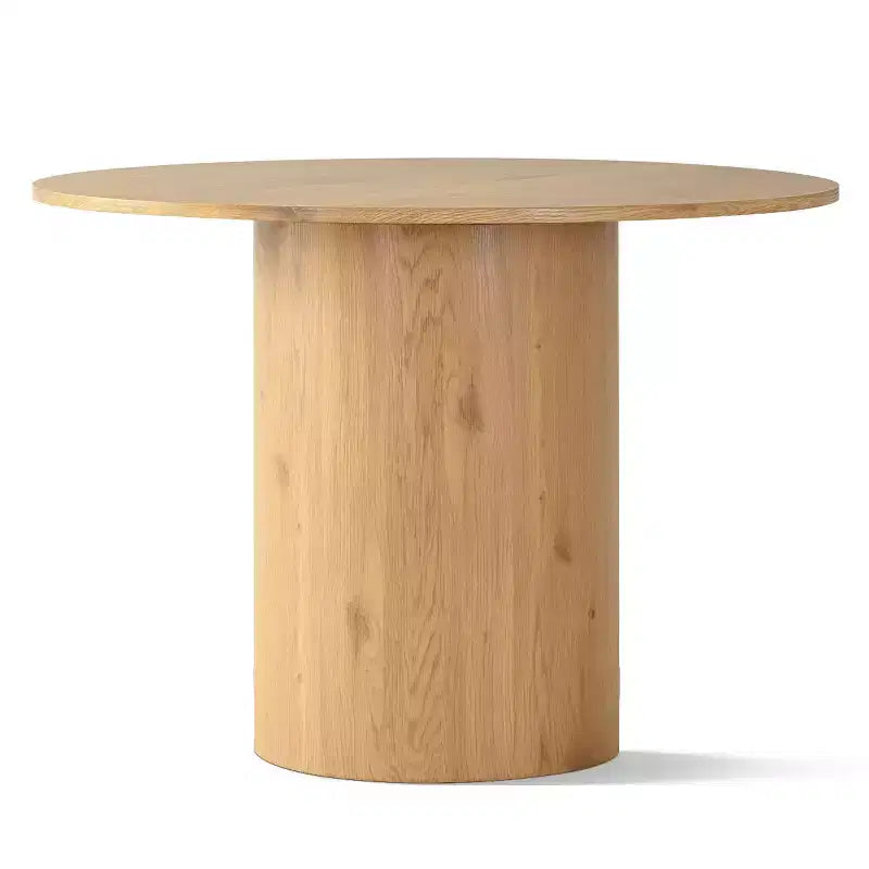 Ensemble de salle à manger rond 5 pièces pour 4 personnes, table à manger sur pied avec chaises en bois massif à dossier tissé, meubles modernes de cuisine et de salle à manger - Panipeachy