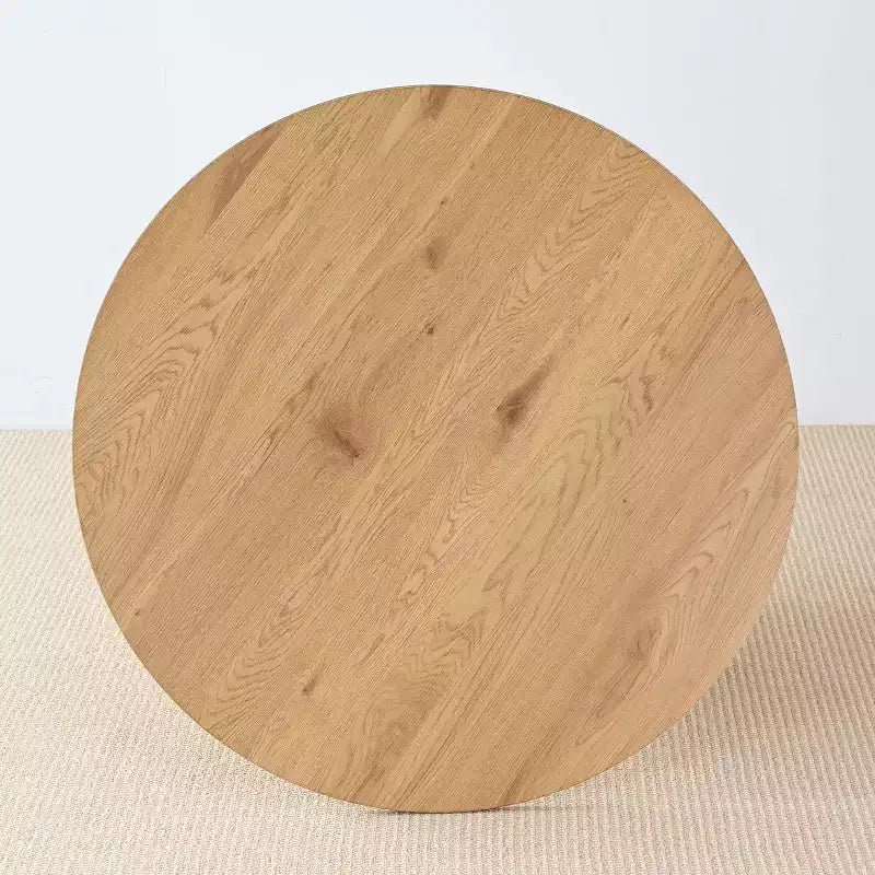 Ensemble de salle à manger rond 5 pièces pour 4 personnes, table à manger sur pied avec chaises en bois massif à dossier tissé, meubles modernes de cuisine et de salle à manger - Panipeachy