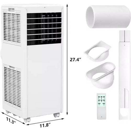 Climatiseur portable 8 000 BTU - 3-en-1 : refroidissement, déshumidificateur et ventilateur pour 32,5 m² avec mode nuit et garantie d'un an