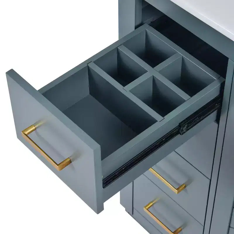 Meuble-lavabo simple de 30 po avec armoire et 3 tiroirs – Noir / Bleu / Vert / Indigo / Blanc