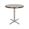 Hampden Furnishings 36" Bennet Collection Round with X Base Dining Table Gray/Gray Nebula