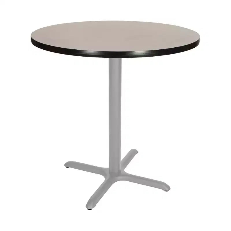 Table de salle à manger ronde 36" Bennet Collection avec base en X Gris/Nébuleuse grise
