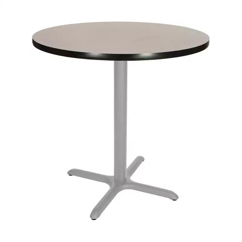 Table de salle à manger ronde 36" Bennet Collection avec base en X Gris/Nébuleuse grise