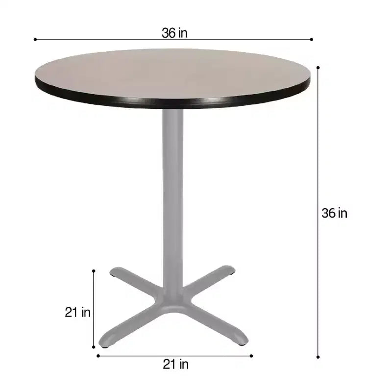Table de salle à manger ronde 36" Bennet Collection avec base en X Gris/Nébuleuse grise