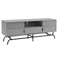 miBasics Meadowgrove Modern 3 Drawer TV Stand for TVs up to 65" with Cabinets Gray
