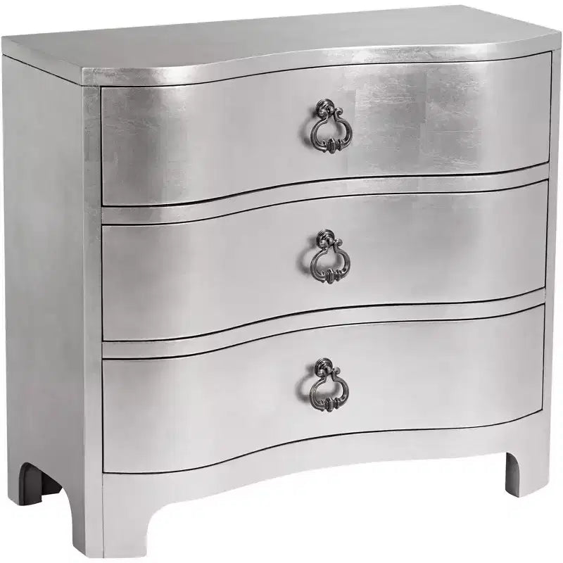 Coast to Coast City Lights 34 Wide 3-Drawer Champagne Silver Leaf Chest