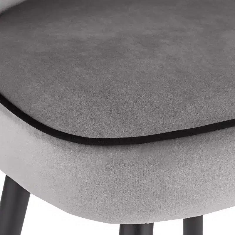Tabouret de bar en métal chromé noir argenté 27 3/4 haut, coussin rembourré en velours gris moderne pour îlot de cuisine, comptoir, maison, abri