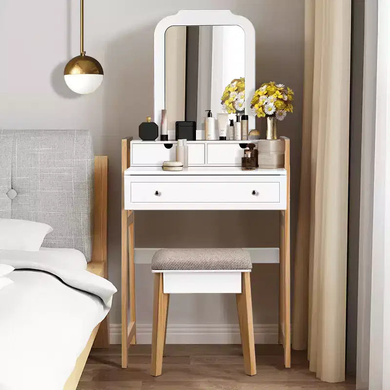 Coiffeuse avec miroir et tabouret rembourré Costway