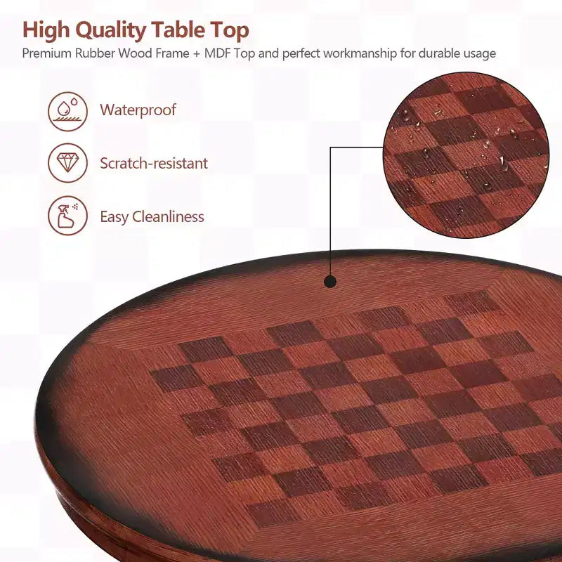 Ensemble de table de pub 3 pièces Costway, table ronde de 30 po de hauteur bar et 2 tabourets de bar pivotants