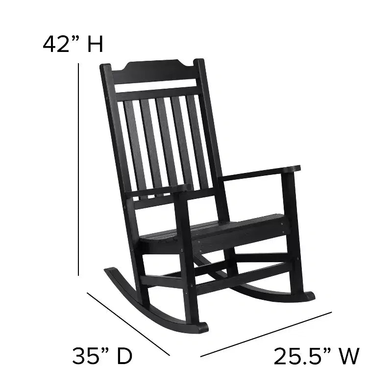 Emma et Oliver – Lot de 2 chaises berçantes d'intérieur/extérieur en polyrésine avec table d'appoint