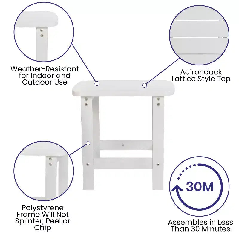 Emma et Oliver – Lot de 2 chaises berçantes d'intérieur/extérieur en polyrésine avec table d'appoint