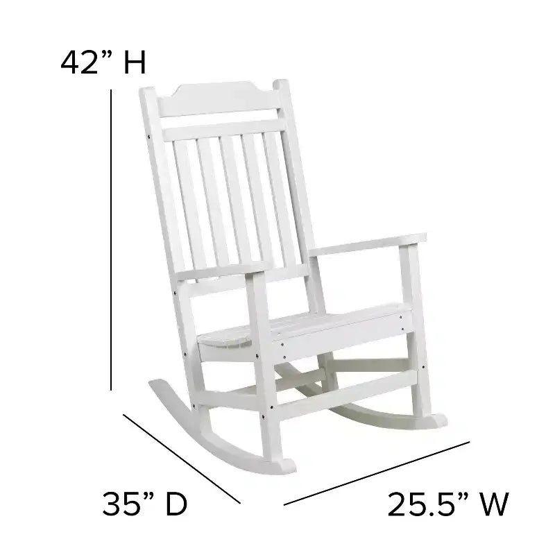 Emma et Oliver – Lot de 2 chaises berçantes d'intérieur/extérieur en polyrésine avec table d'appoint