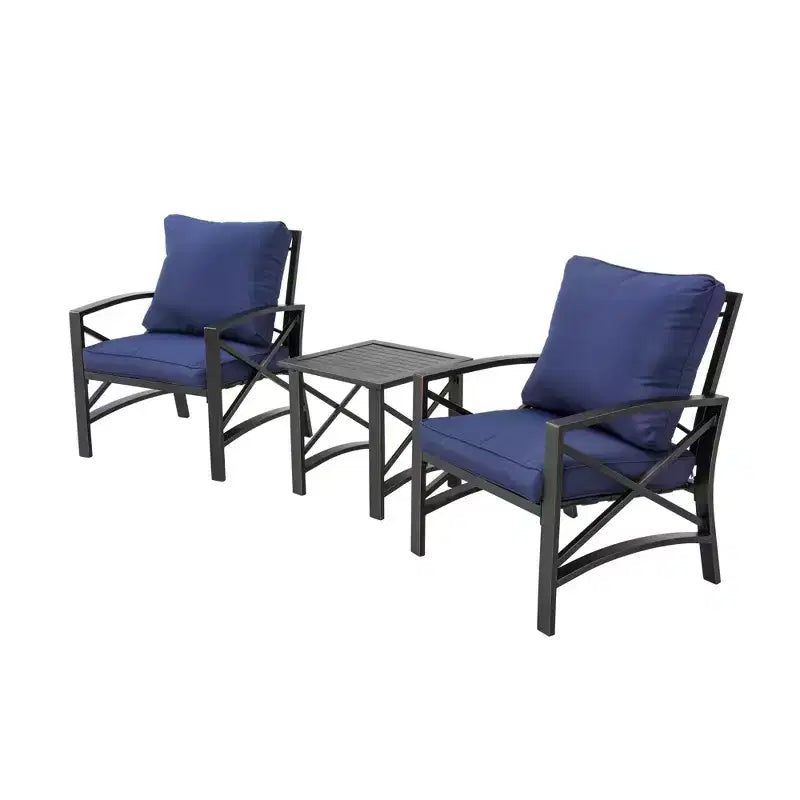 Ensemble de conversation d'extérieur 5 pièces en métal pour deux personnes - Patio Festival