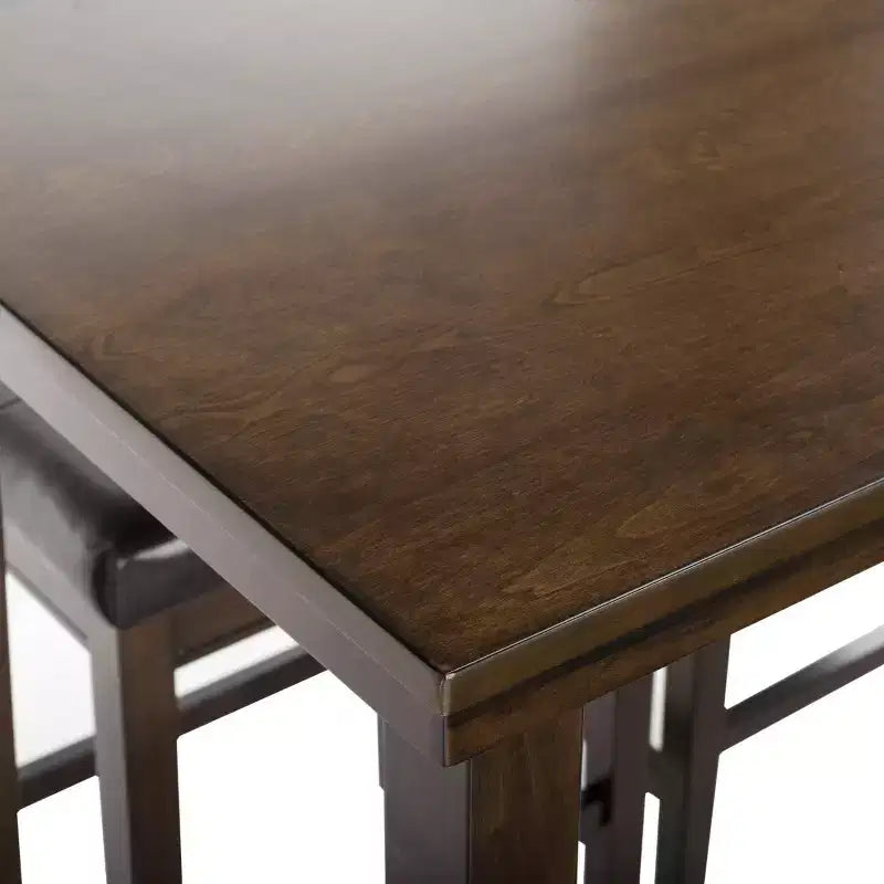 Ensemble table et chaises de bar 5 pièces Billy - DNS9201A - Marron foncé/Noir - Safavieh